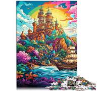 Puzzle per adulti, 1000 pezzi, giocattolo educativo con nave pirata, per alleviare lo stress, decorazione per la casa per adolescenti dai 14 anni in su, 26 x 38 cm