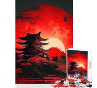 Puzzle per adulti 1000 pezzi giocattolo educativo giapponese Red Moon ottimo regalo per giochi educativi allena il tuo cervello e le tue mani dimensioni 38x52cm