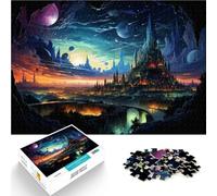 Puzzle per adulti, 1000 pezzi, giocattolo per la città dei funghi, gioco di pensiero, sfida per l'intelligenza cerebrale, giocattolo avvincente per adolescenti dai 14 anni in su, 26 x 38 cm