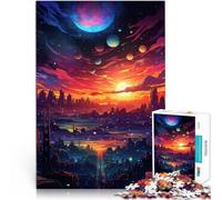 Puzzle per adulti, 1000 pezzi, gioco a quiz "The City Sunset", sfida l'intelligenza cerebrale, adatto a bambini e ragazzi dai 14 anni, 26 x 38 cm