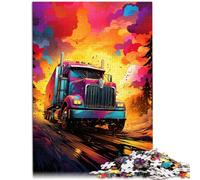 Puzzle per adulti, 1000 pezzi, gioco di famiglia per camion e 50 x 75 cm, con parti completamente intrecciate a caso, per adolescenti dai 14 anni in su