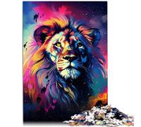 Puzzle per adulti, 1000 pezzi, gioco di pensiero con leone, 50 x 75 cm, con parti completamente intrecciate a caso, per adolescenti dai 14 anni in su