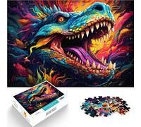 Puzzle per adulti, 1000 pezzi, gioco di puzzle di mostri coccodrilli antichi 26 x 38 cm, migliorare l'amore tra le coppie per i 14 anni e più