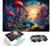 Puzzle per adulti 1000 pezzi Gioco di Quiz Mushroom City Ogni pezzo è unico - Gioco familiare stimolante e divertente per i 14 anni 50 x 70 cm