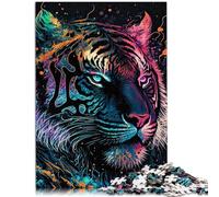 Puzzle per adulti 1000 pezzi Gioco di Quiz Tigre Neon Ogni pezzo è unico - Gioco familiare divertente e stimolante per adolescenti di 14 anni e oltre 50 x 70 cm