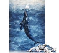Puzzle per adulti 1000 pezzi Giona e la balena Puzzle di carta per adulti Giochi di puzzle sostenibili Regali di Halloween 38x26 cm/1000 pezzi