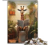 Puzzle per adulti 1000 pezzi, giraffa che legge il giornale, puzzle da 1000 pezzi, attività di legame familiare, regalo per la casa, gioco di ruolo per famiglie (dimensioni 38x26cm)