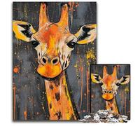 Puzzle per adulti, 1000 pezzi, giraffa dipinta a olio, puzzle in legno dal design intricato per adolescenti, decorazioni fai da te e divertimento che stimola la mente, 50x75cm
