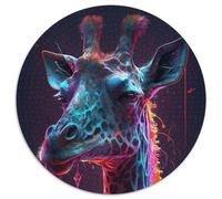 Puzzle per adulti 1000 pezzi Giraffa dipinta Puzzle rotondo 1000 pezzi Serata di giochi in famiglia, Decorazione per la casa e regalo per allenare la mente (67,5x67,5cm)