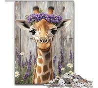 Puzzle per adulti 1000 pezzi Giraffa lavanda, aiuta il cervello a esercitare i giocattoli avvincenti per coltivare la pazienza Decorazione perfetta dimensioni 26x38cm