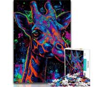 Puzzle per adulti 1000 pezzi Giraffa misteriosa 1000 pezzi per adolescenti, giocattolo educativo, divertenti giochi per famiglie, arredamento unico per la casa (dimensioni 75x50cm)