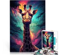 Puzzle per adulti, 1000 pezzi, giraffa spaziale, puzzle fai da te, aiuta il cervello ad allenare i giocattoli che creano dipendenza per promuovere la pazienza, 26 x 38 cm