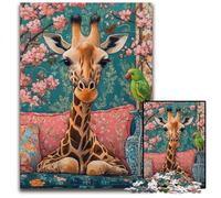 Puzzle per adulti, 1000 pezzi Giraffa sul divano Puzzle in cartone Regalo perfetto per l'arredamento della casa, divertimento in famiglia, età 14+ 26X38CM