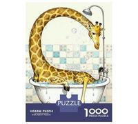 Puzzle Per Adulti 1000 Pezzi Giraffe Have Difficulty Taking A Bath Illustration Puzzle Per Adulti Giochi Rilassanti Gara Di Velocità Manuale Offerta Come Regalo Per Tutta La Famiglia 52x38cm/1000pcs