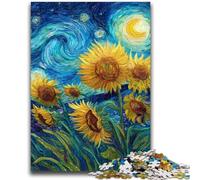 Puzzle per adulti 1000 pezzi Girasole Cielo notturno Giocattoli Giochi educativi Antistress Adatto per la decorazione della scrivania 50x75cm