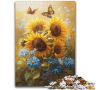 Puzzle per adulti 1000 pezzi Girasole Farfalla Divertimento per la famiglia Ideale come regalo per tutta la famiglia dai 14 anni in su 50x75cm