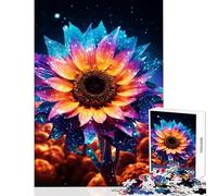 Puzzle per adulti 1000 pezzi Girasole Neon Cosmic Glow Giocattolo Decorazione da parete Regali di compleanno Gioco impossibile Difficile e sfida dimensioni 38x26cm