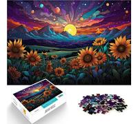 Puzzle per adulti 1000 pezzi girasoli sotto il tramonto decorazione della casa puzzle giocattoli un'opera d'arte adatta per adolescenti dai 14 anni e oltre 26x38cm