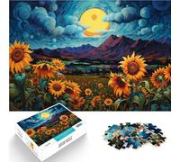 Puzzle per Adulti 1000 pezzi Girasoli sotto la Luna di Notte Giocattoli educativi Giochi di Famiglia Miglior Regalo 19,7 "x 29,5 "