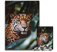 Puzzle per adulti 1000 pezzi Giungla leopardo in cartone, relax e sfida, arte decorativa colorata per la casa, amici, 26x38cm