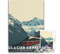 Puzzle per adulti 1000 pezzi Glacier Express Svizzera Rompicapo Giochi per famiglie Apprendimento educativo Giocattolo educativo Dimensioni 38x26cm