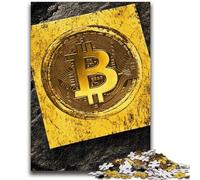 Puzzle per adulti 1000 pezzi Golden Bitcoin Aiuta il cervello a esercitare Giocattoli avvincenti per coltivare la pazienza Interazione genitore-figlio 26x38cm