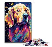 Puzzle per adulti 1000 pezzi Golden Retriever e farfalla e farfalla puzzle gioco giocattoli divertenti 75x50cm
