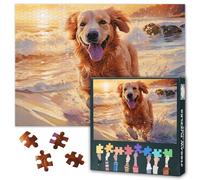 Puzzle per adulti, 1000 pezzi Golden Retriever, puzzle da 1000 pezzi, tema animale, cane e mare, gioco di puzzle per donne, decorazione della casa, regalo, dimensioni 70 x 50 cm
