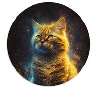 Puzzle per adulti 1000 pezzi Golden Retriever Puzzle rotondo 1000 pezzi Serata di giochi in famiglia, decorazione per la casa e regalo per allenare la mente (67,5x67,5cm)