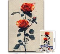 Puzzle per adulti 1000 pezzi Golden Touch Rose Flowers Rilassante e pacifico tempo libero Taglio netto e preciso Dimensioni giocattolo 50x75cm