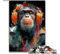 Puzzle per adulti 1000 pezzi "Gorilla con cuffie" Puzzle da 1000 pezzi Perfetto regalo di Natale e Capodanno, regalo per le feste (dimensioni 26x38cm)