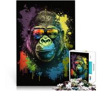 Puzzle per Adulti 1000 Pezzi gorilla con occhiali il puzzle 50x75cm Migliora l'amore tra le coppie per adolescenti Età 14+
