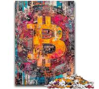 Puzzle per adulti 1000 pezzi Graffiti Bitcoin Difficili da completare ma divertenti e umoristici Regalo di compleanno, regali, arte murale 50x75cm