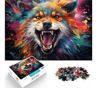 Puzzle per adulti, 1000 pezzi, graffiti volpe, giocattolo pensiero per tutta la famiglia, adatto per bambini e ragazzi dai 14 anni in su, 26 x 38 cm