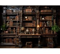 Puzzle per adulti, 1000 pezzi, grande biblioteca con librerie, ambiente di lettura, puzzle di carta premium, amanti dei libri, allenamento del cervello, 70 x 50 cm