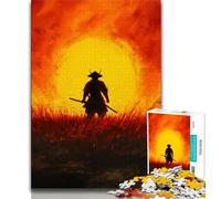 Puzzle per adulti 1000 pezzi Guerriero ninja al tramonto Puzzle per adolescenti interessante riduzione dello stress Interazione genitore-figlio 26x38cm