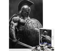 Puzzle per adulti 1000 pezzi Guerriero spartano Spada e scudo in guerra Giocattolo Decorazione da parete Regali per donne e uomini Gioco pratico Migliora l'amore tra coppie Dimensioni 38x52cm