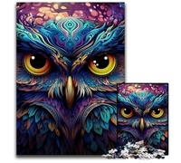 Puzzle per adulti 1000 pezzi Gufo colorato Puzzle impossibili per adulti Ideale per divertimento in famiglia, relax e regali per le feste 50x75CM/19,68x29,52 pollici