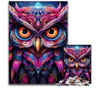Puzzle per adulti 1000 pezzi Gufo colorato Puzzle impossibili per adulti Ideale per divertimento in famiglia, relax e regali per le feste 50x75CM/19,68x29,52 pollici
