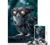 Puzzle per adulti 1000 pezzi gufo con visione notturna cibernetica decorazione per la casa giocattoli fantastici regali e giochi per famiglie adatti per la decorazione del desktop dimensioni 38x26cm
