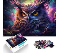 Puzzle per Adulti 1000 pezzi Gufo futuristico Concorso di Velocità Manuale Sollievo dello Stress Soggiorno Uccidere il Tempo 26x38cm