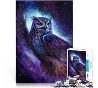 Puzzle per Adulti 1000 pezzi Gufo Galassia Intrattenimento Familiare Giocattoli Anti-Stress Vacanza Soggiorno Uccidere il Tempo per i Giovani 14 Anni 26x38cm