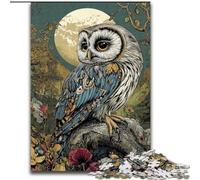 Puzzle per adulti 1000 pezzi Gufo, gioco per famiglie, antistress, sfida difficile, rafforza l'amore tra coppie dimensioni 50x75cm