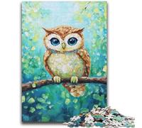 Puzzle per adulti 1000 pezzi Gufo in piedi su un albero per 14+ Gioco di sfida unico Giochi per famiglie Regali di compleanno di Natale 26x38cm