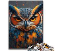 Puzzle per adulti 1000 pezzi Gufo misterioso Sfida di intelligenza cerebrale Giocattoli avvincenti Regalo di compleanno, regali, arte murale 50x75cm