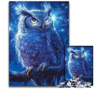 Puzzle per adulti 1000 pezzi Gufo nel cielo notturno Puzzle in cartone per regali di decorazione per la casa, giocattolo stimolante per la famiglia Perfetto per le serate di gioco 26X38CM