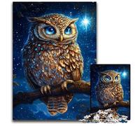 Puzzle per adulti 1000 pezzi Gufo nel cielo notturno Puzzle in legno Giochi Giocattoli Regalo, Compleanno unico e regali per bambini dai 14 anni in su 50X75CM