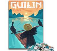 Puzzle per adulti 1000 pezzi Guilin, poster di viaggio in Cina per divertimento in famiglia, ideale come regalo per tutta la famiglia dai 14 anni in su (dimensioni 38x26cm)