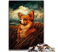 Puzzle per adulti 1000 pezzi Happy Corgi, gioco stimolante e gioco per famiglie, ideale come regalo per tutta la famiglia, 50x75cm