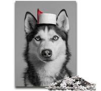 Puzzle per adulti 1000 pezzi Husky che gioca con la carta igienica, gioco per famiglie antistress, sfida difficile, un'opera d'arte per bambini dai 14 anni in su, 50x75cm